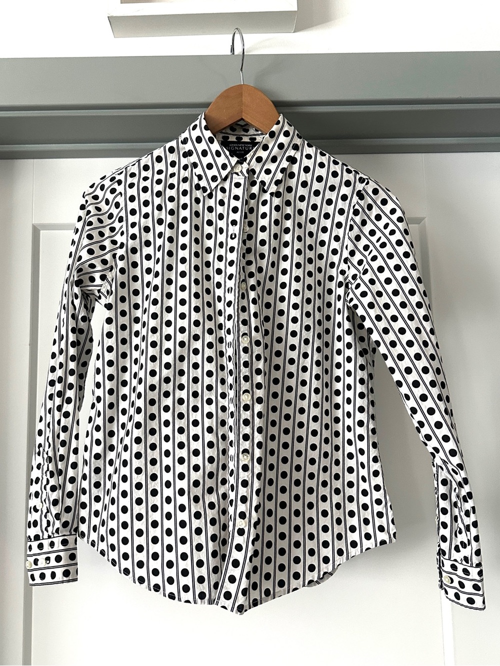 Polka Dot Stripe Vintage Black and White Shirt